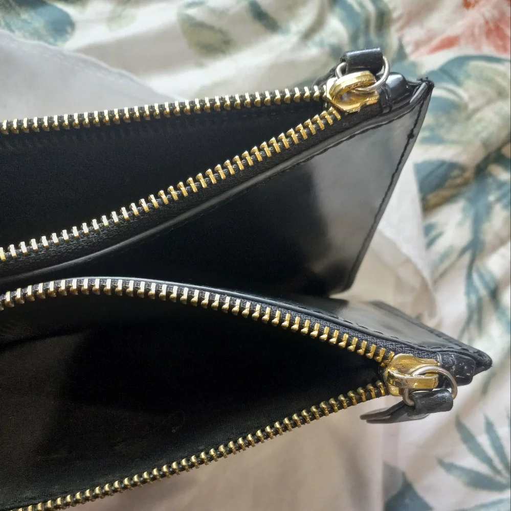 Zimmermann Black Patent Leather Zip Clutch Wristlet